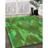 Patterned Neon Green Rug, pat1510grn