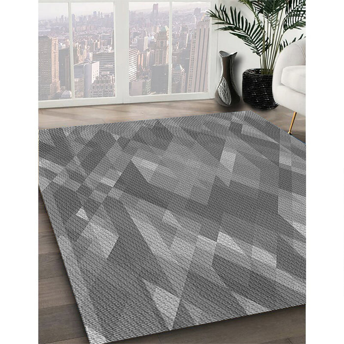 Patterned Ash Gray Rug in Family Room, pat1510gry