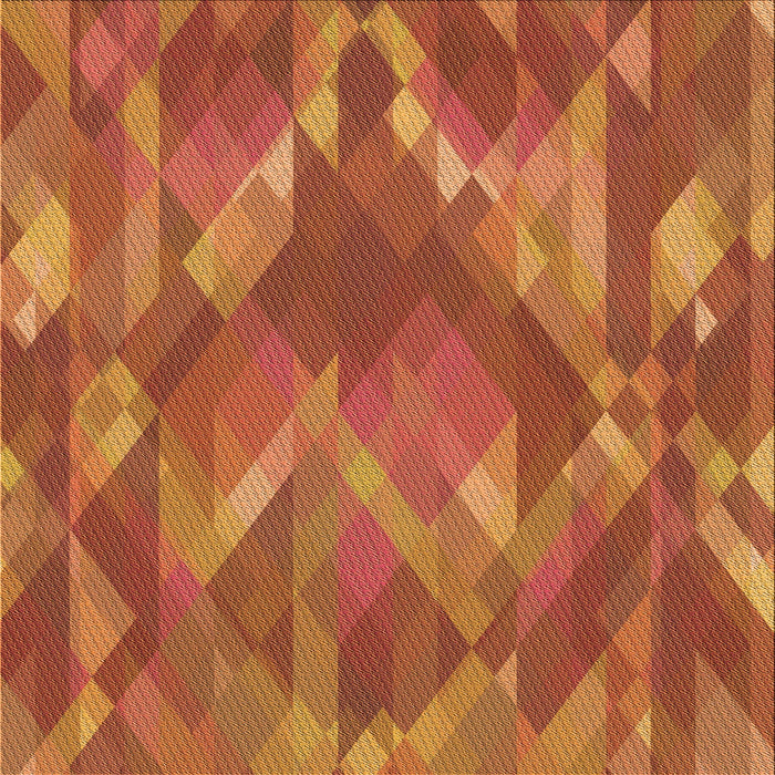 Round Patterned Neon Orange Rug, pat1510org