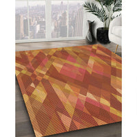 Patterned Neon Orange Rug, pat1510org