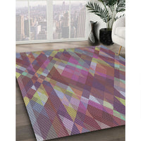 Patterned Dark Raspberry Purple Novelty Rug, pat1510