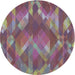 Sideview of Patterned Dark Raspberry Purple Novelty Rug, pat1510