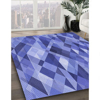 Patterned Sky Blue Rug, pat1511blu