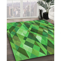 Patterned Forest Green Rug, pat1511grn