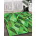 Patterned Forest Green Rug in Family Room, pat1511grn