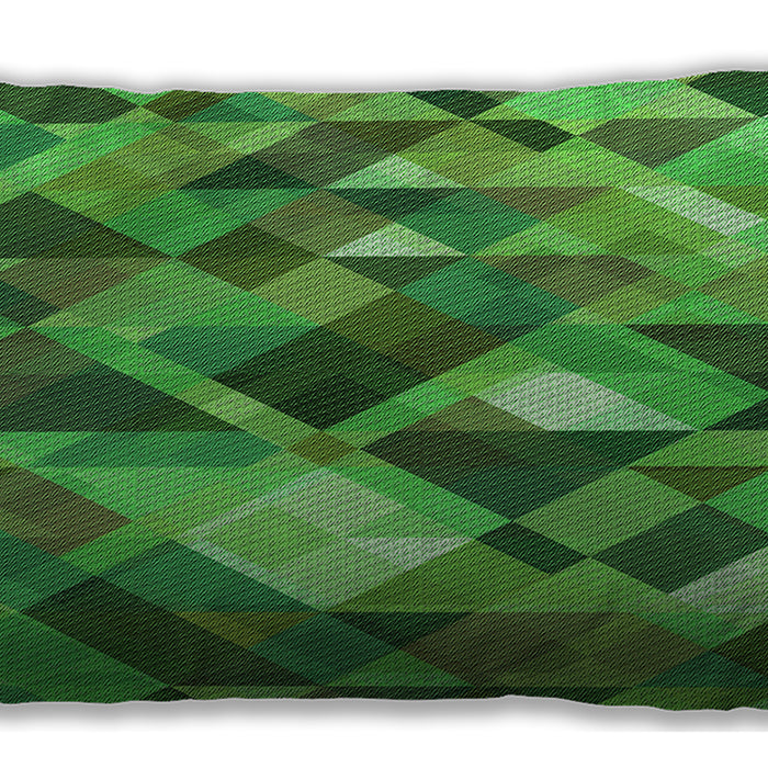 Patterned Rectangular Forest Green Lumbar Throw Pillow, 13 inch by 19 inch, lbpat1511grn