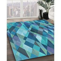 Patterned Blue Rug, pat1511lblu