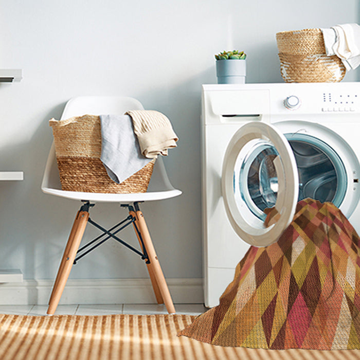Machine Washable Transitional Orange Rug in a Washing Machine, wshpat1511org