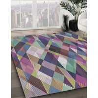 Patterned Dark Gray Modern Rug, pat1511