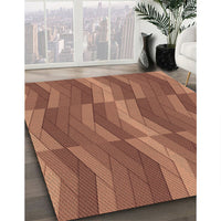 Patterned Brown Red Rug, pat1512brn