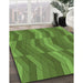 Patterned Seaweed Green Rug in Family Room, pat1512grn