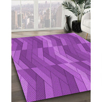 Patterned Bright Neon Pink Purple Rug, pat1512pur