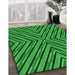 Machine Washable Transitional Deep Emerald Green Rug in a Family Room, wshpat1513grn