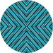 Square Machine Washable Transitional Bright Turquoise Blue Rug in a Living Room, wshpat1513lblu