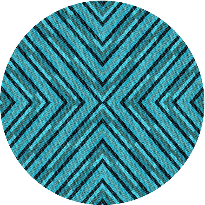 Square Patterned Bright Turquoise Blue Rug, pat1513lblu