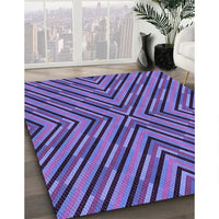 Patterned Light Slate Blue Rug, pat1513pur