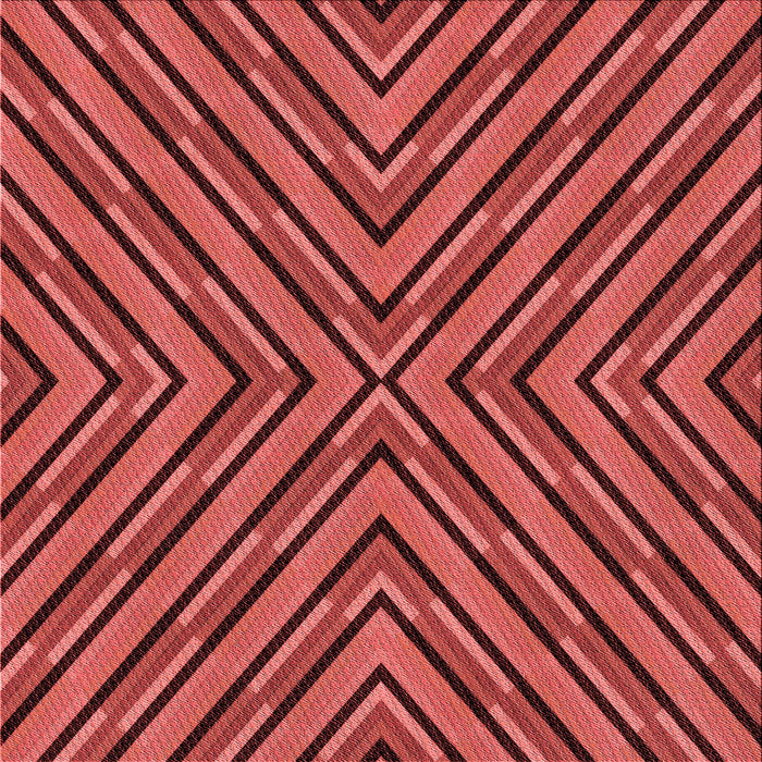 Round Patterned Tomato Red Rug, pat1513rd