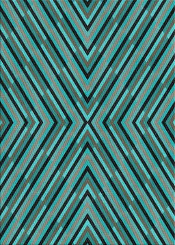 Patterned Turquoise Green Novelty Rug, pat1513