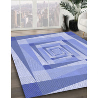 Patterned Royal Blue Rug, pat1514blu