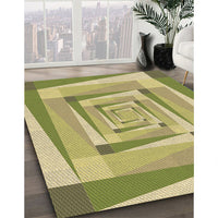 Patterned Chrome Gold Yellow Rug, pat1514brn