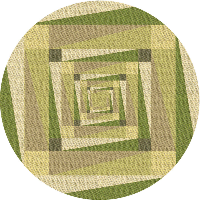 Square Patterned Chrome Gold Yellow Rug, pat1514brn