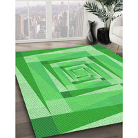 Patterned Neon Green Rug, pat1514grn