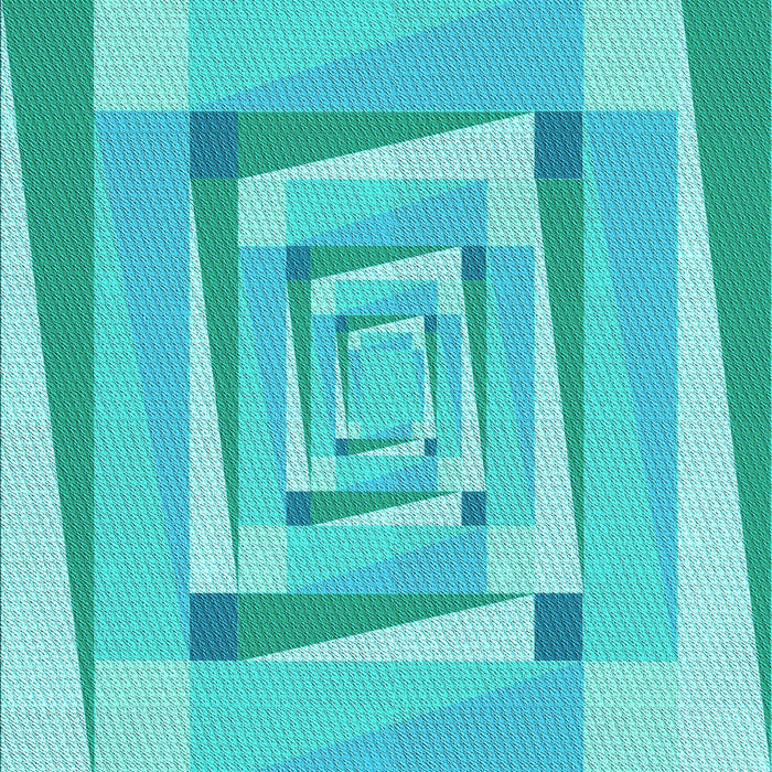 Patterned Dark Turquoise Green Rug, pat1514lblu