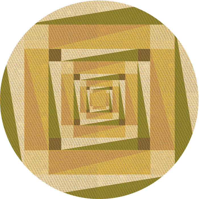 Square Patterned Dark Golden Brown Rug, pat1514org