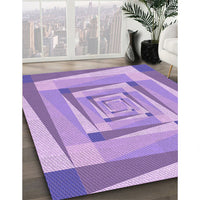 Patterned Mauve Purple Rug, pat1514pur