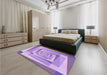 Patterned Mauve Purple Rug in a Bedroom, pat1514pur