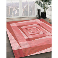 Patterned Pastel Pink Rug, pat1514rd