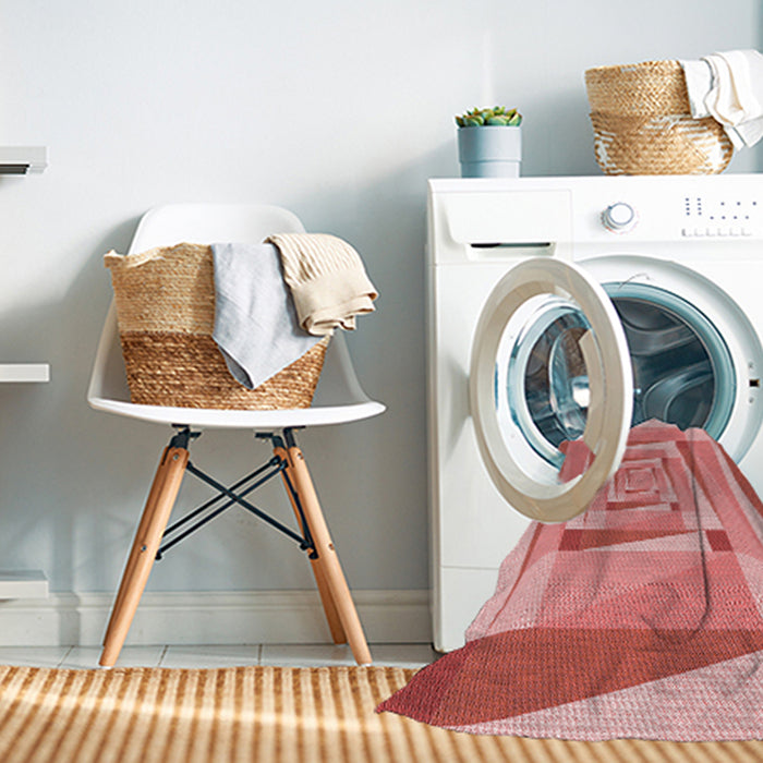 Machine Washable Transitional Pastel Pink Rug in a Washing Machine, wshpat1514rd