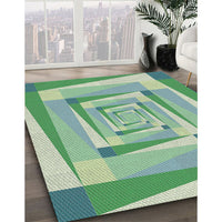 Patterned Pale Green Novelty Rug, pat1514