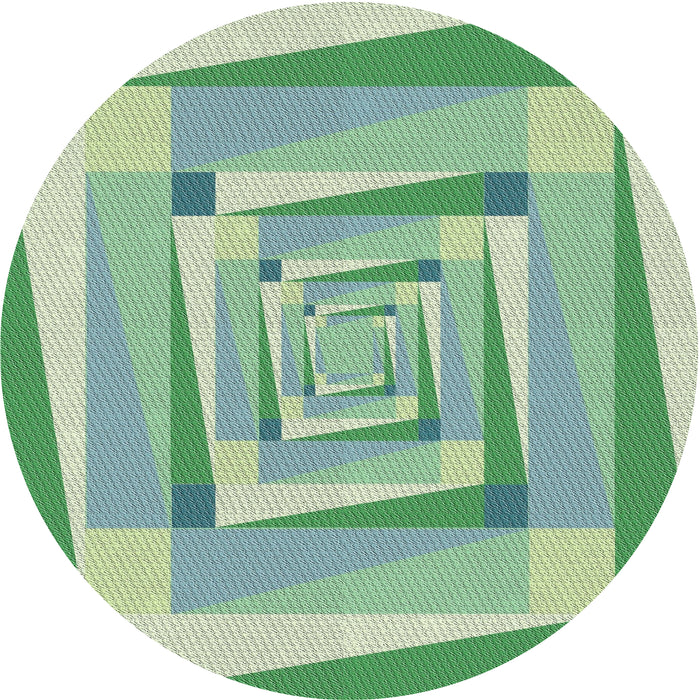 Square Machine Washable Transitional PaleGreen Rug, wshpat1514