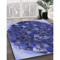 Patterned Denim Dark Blue Rug, pat1515blu