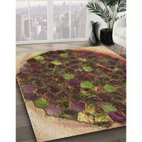 Patterned Caramel Brown Rug, pat1515brn