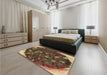 Patterned Caramel Brown Rug in a Bedroom, pat1515brn