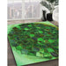 Machine Washable Transitional Dark Forest Green Rug in a Family Room, wshpat1515grn