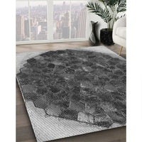 Patterned Dark Gray Black Rug, pat1515gry