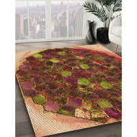 Patterned Caramel Brown Rug, pat1515org