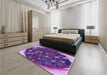 Patterned Purple Rug in a Bedroom, pat1515pur