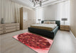 Patterned Red Rug in a Bedroom, pat1515rd