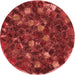 Square Patterned Red Rug, pat1515rd