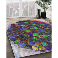 Patterned Dark Purple Novelty Rug, pat1515