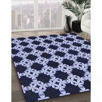 Patterned Night Blue Rug, pat1516blu