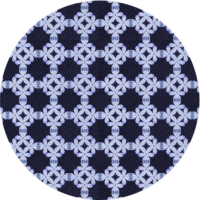 Square Patterned Night Blue Rug, pat1516blu