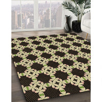 Patterned Midnight Gray Rug, pat1516brn