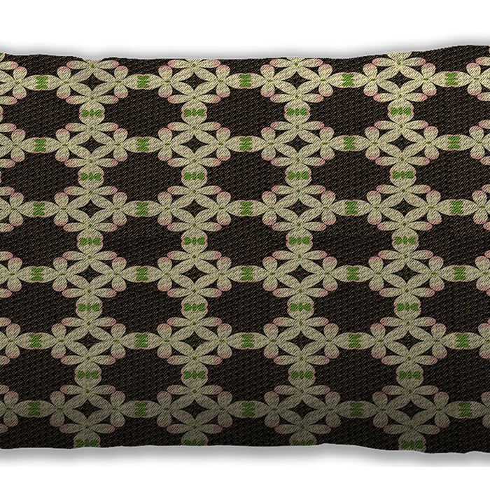 Patterned Rectangular Midnight Gray Lumbar Throw Pillow, 13 inch by 19 inch, lbpat1516brn