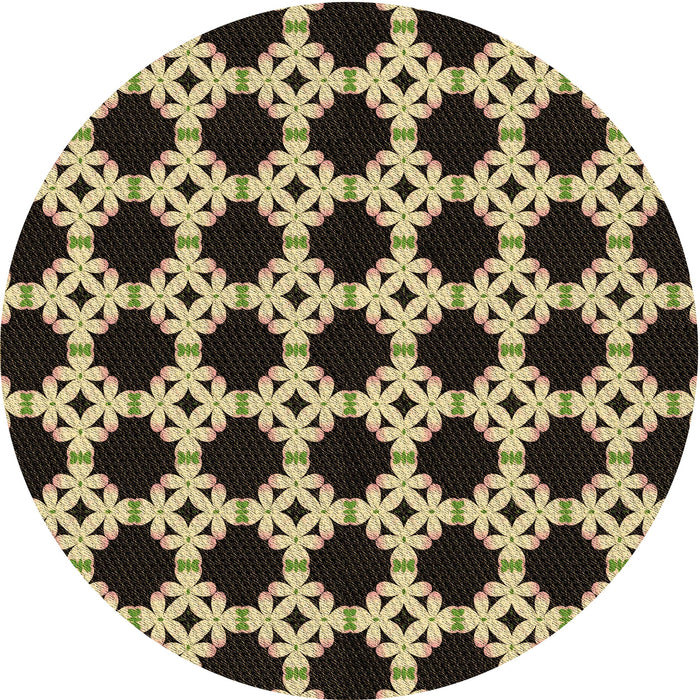 Square Patterned Midnight Gray Rug, pat1516brn