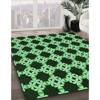 Patterned Green Rug, pat1516grn